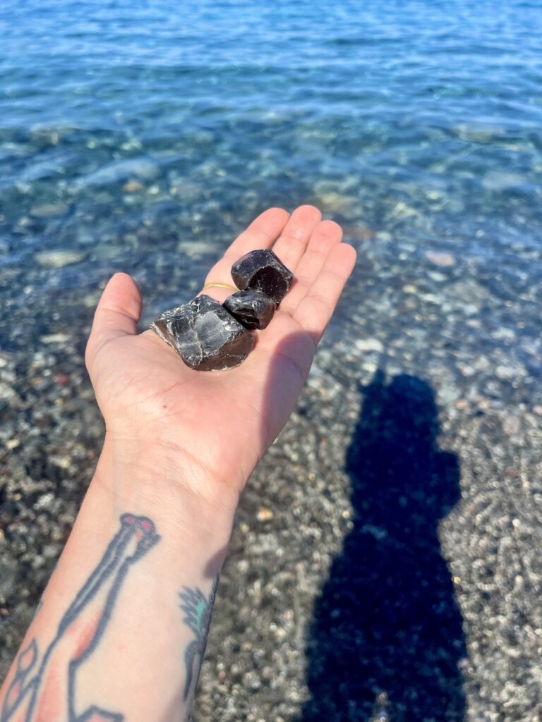 ossidiana dell'isola di Lipari del mio viaggio in Sicilia